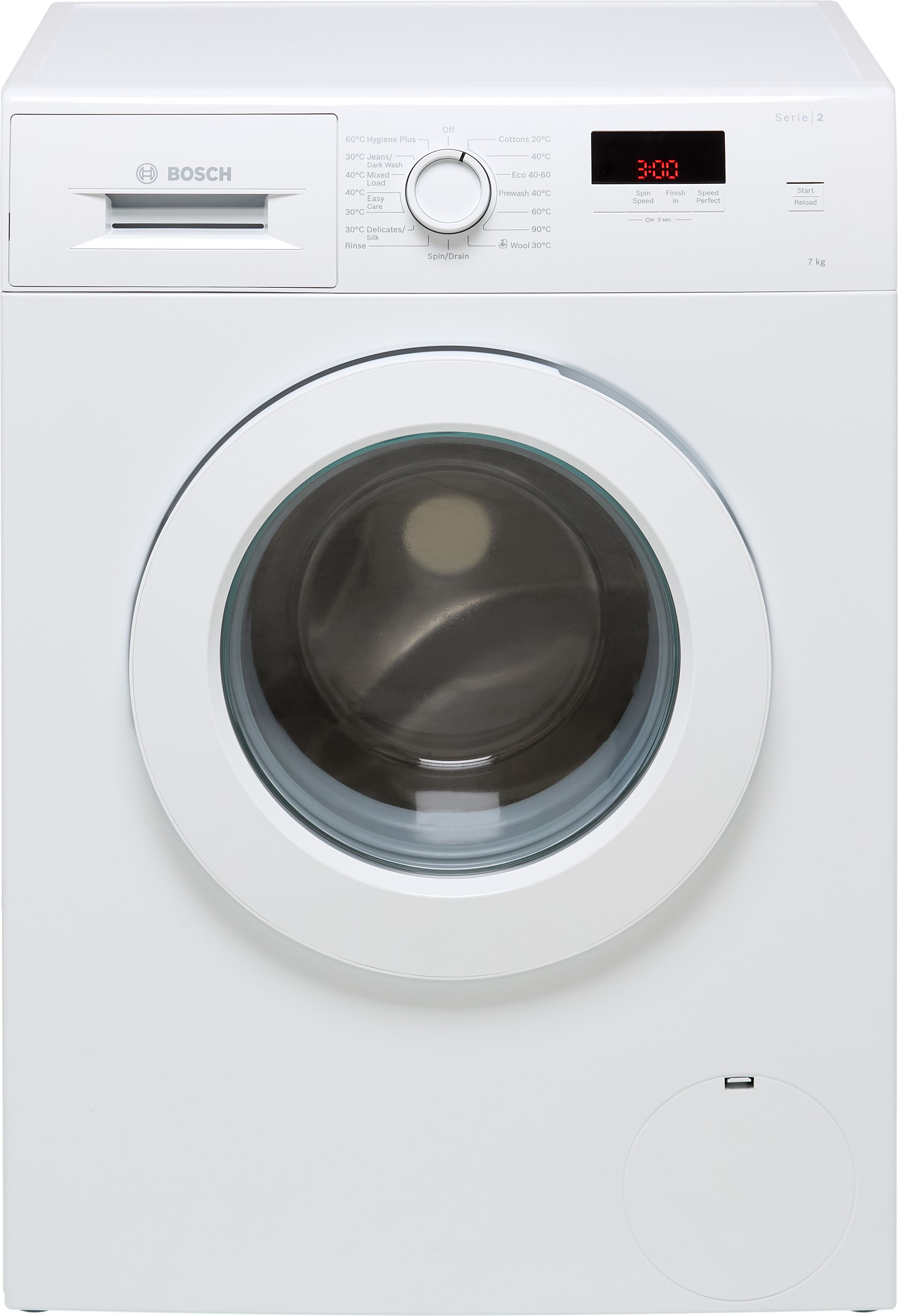 Bosch Series 2 WAJ28001GB 7kg Washing Machine with 1400 rpm - White - B Rated, White