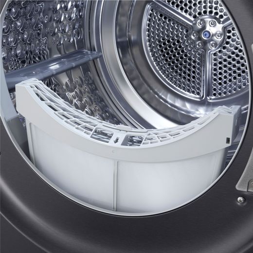 LG Series 7 AI Dry™ RHX7010TBB Wifi Connected 10Kg Heat Pump Tumble Dryer - Black  - close up lint tray