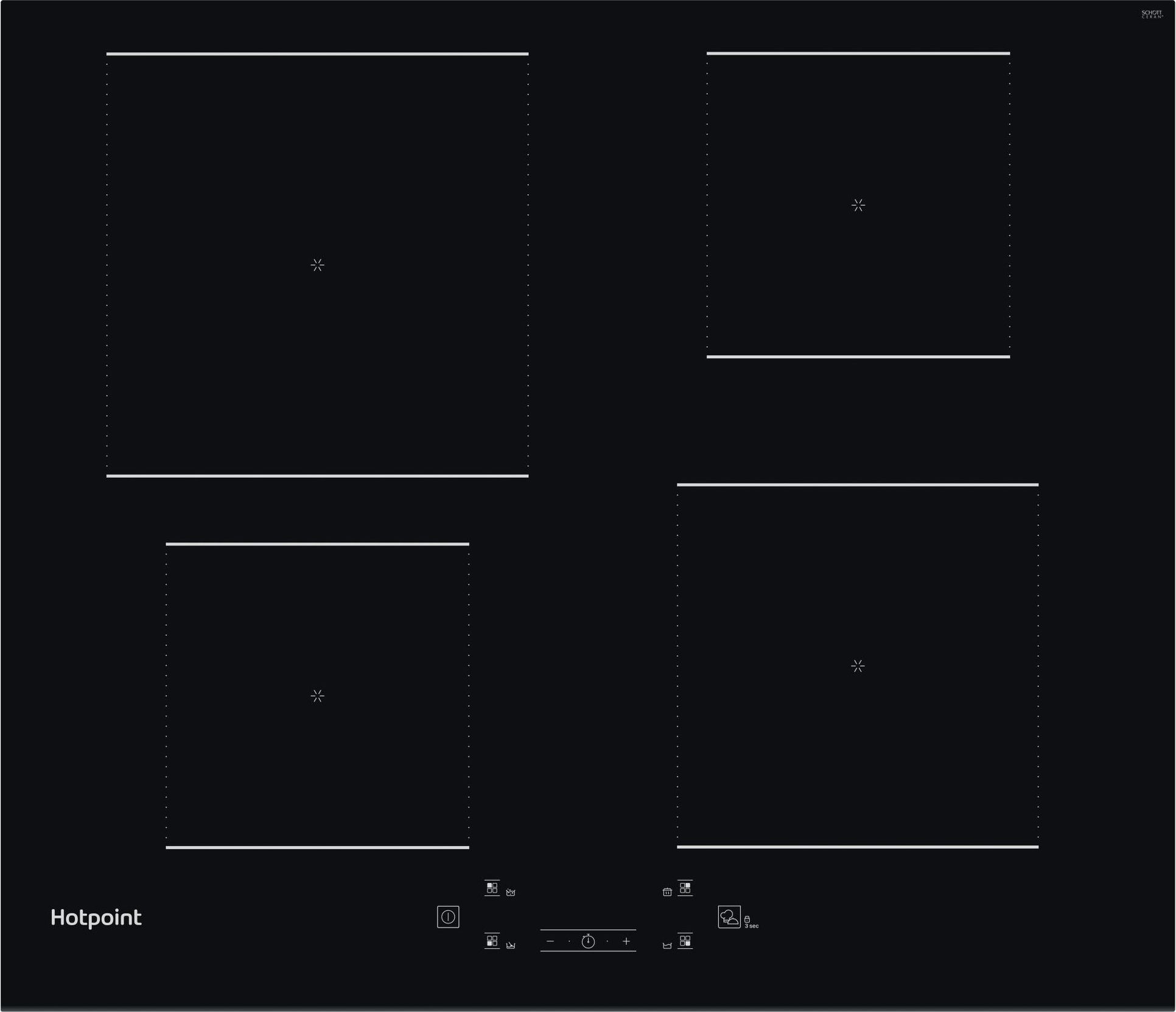 Image of Hotpoint TQ4160SBF 59cm Induction Hob - Black, Black