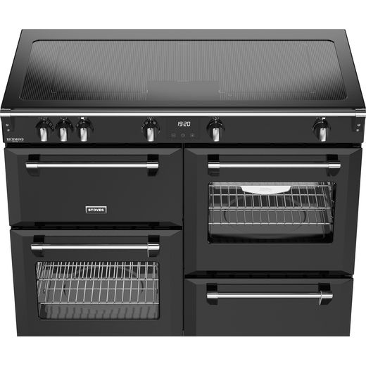 Stoves Richmond Deluxe 110Ei ZLS 110cm Electric Range Cooker with Induction Hob - Black - High hob perpsective shot