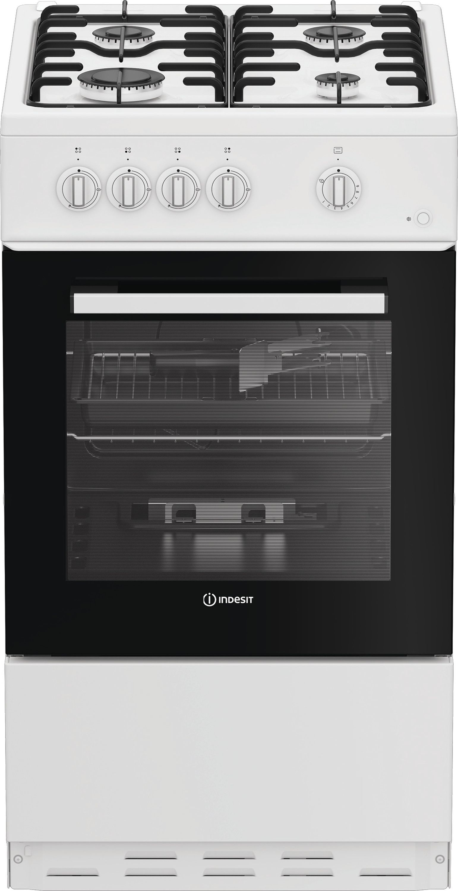 Image of Indesit I5G1KMW 50cm wide Single Oven Gas Cooker - White - A/A Rated, White