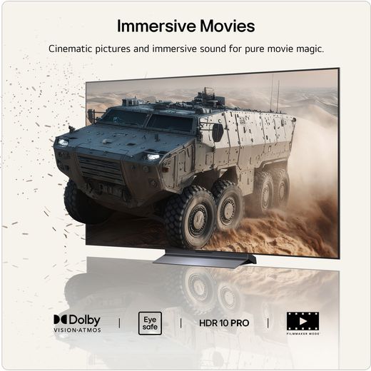 LG evo AI C6 65" 4K Ultra HD OLED Smart TV - Annotation - immersive movies shot