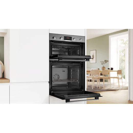 Bosch MBA533BS3B Electric Double Oven Stainless Steel - Oven with door open shot