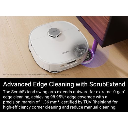 Eureka J15 Robotic Vacuum Cleaner - White - annotation - edge cleaning