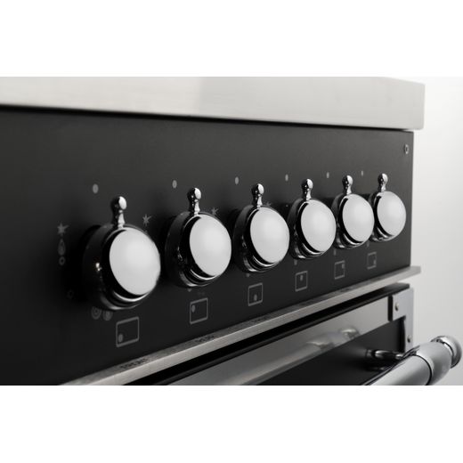 Bertazzoni Heritage Series 90cm wide Gas Range Cooker - Matt Black - control panel shot 