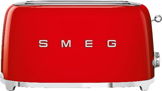 Smeg 50's Retro TSF02RDUK 4 Slice Toaster - Red, Red