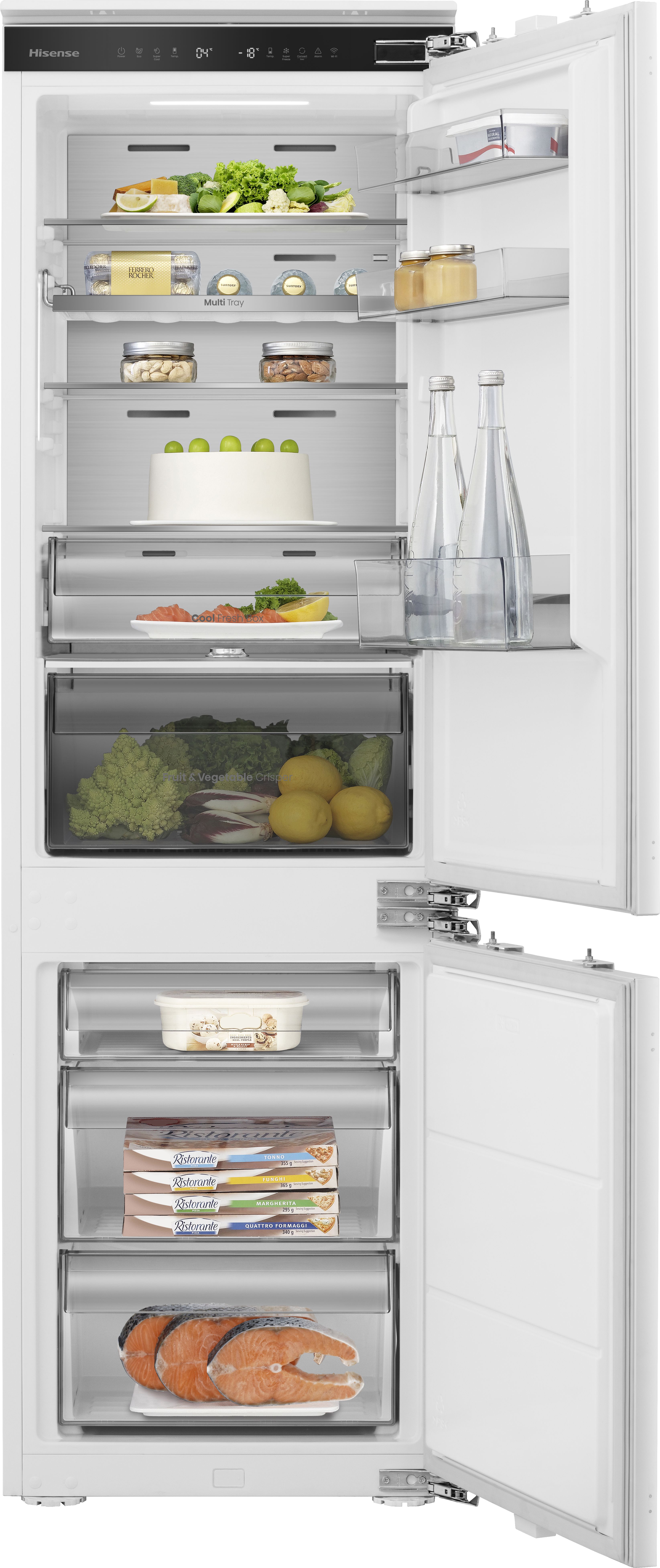 Hisense RB3B250SAWE Integrated Fridge Freezer - White - Total No Frost - 252L Capacity