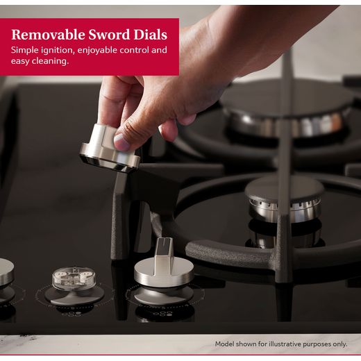 NEFF N90 T29RHS4S0 92cm Gas Hob - Black - annotation - removable dials shot