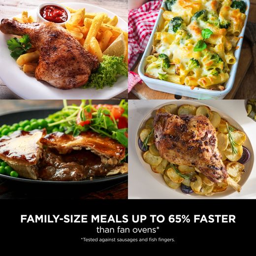 Ninja Foodi FlexDrawer Dual AF500UK Air Fryer - Black - Annotation - Family sized meals up to 65% faster