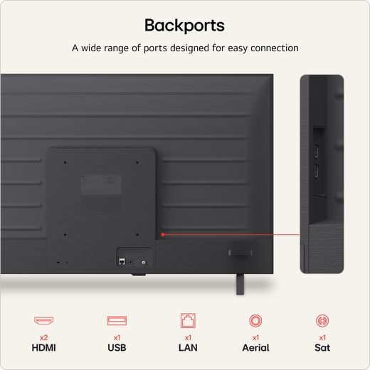 LG LED AI 43" Full HD Smart TV - Annotation - port shot