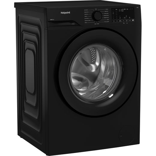 Hotpoint AntiStain H 101B ANTI STAIN UK Washing Machine with 1400 rpm - Black - Right perpsective shot