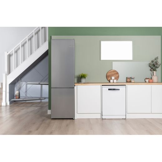 Bosch Series 4 70/30 Frost Free Fridge Freezer - Silver - Fridge in kitchen shot