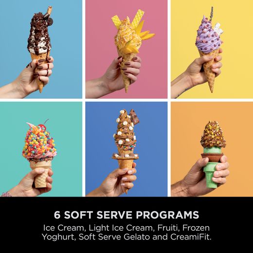 Ninja NC701UK Ice Cream Maker Silver - Annotation - 6 soft serve programs