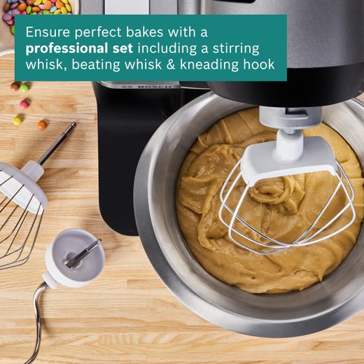 Bosch Series 2 MUMS2VM40G Stand Mixer with 3.8 Litre Bowl - Black - Annotation - Professional set