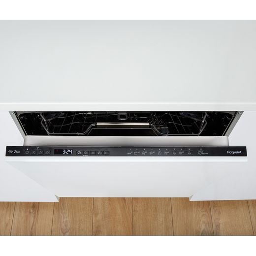 Hotpoint Fully Integrated Standard Dishwasher - Black with Fixed Door Fixing Kit  - Control panel shot