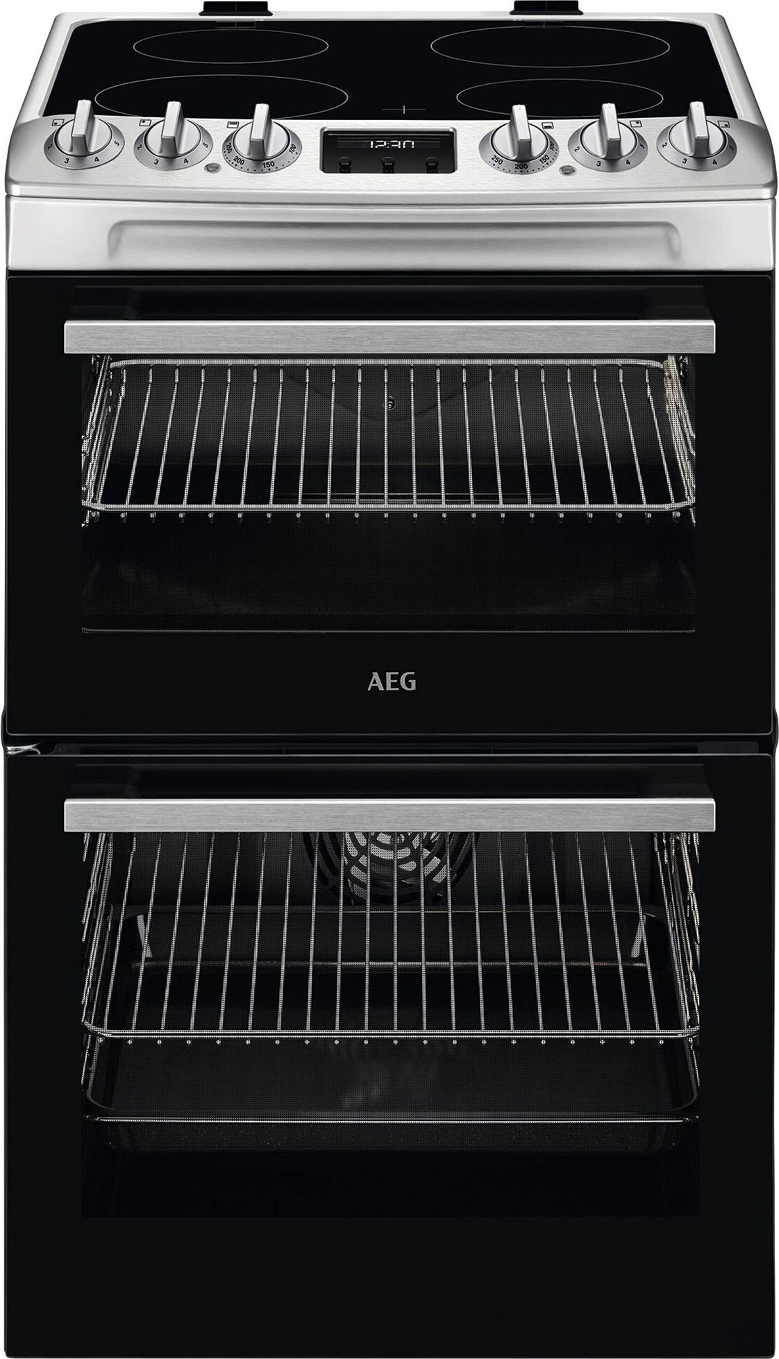 Image of AEG CCX1530ACM Double Oven Electric Cooker with Ceramic Hob - Stainless Steel - A/A Rated, Stainless Steel