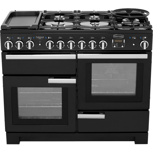 Rangemaster Professional Deluxe 110cm Dual Fuel Range Cooker - Black