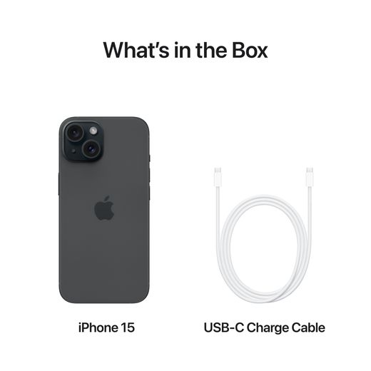 Apple iPhone 15 128GB Black - Annotation - Whats in the box