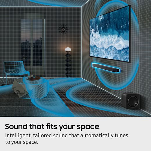 Samsung Q-Series HW-Q800F Bluetooth 5.1.2 Soundbar - Obsidian Black - Annotation - Tailored sound