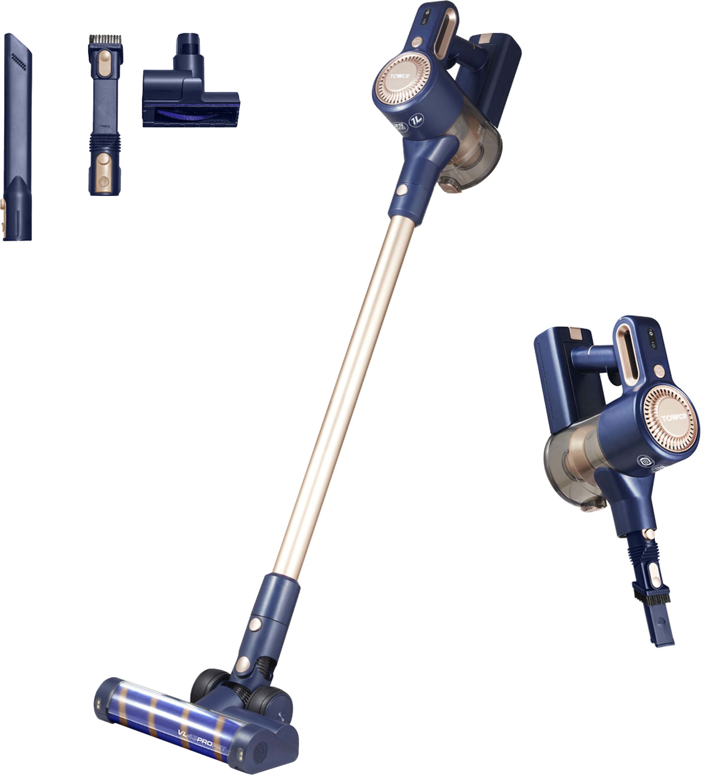 Tower VL45 Cordless Stick Vacuum Cleaner - Blue - 150W - HEPA Filter