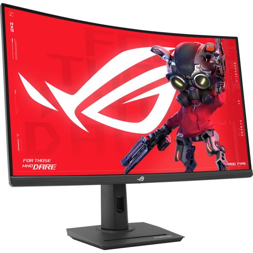 ASUS ROG Strix XG32WCS Quad HD 31.5" Gaming Monitor with AMD FreeSync - Black - Left perspective shot