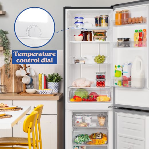 Russell Hobbs RH181TNF552E1DI 181cm 60/40 Frost Free Fridge Freezer - Black Steel - Annotation - temp control shot