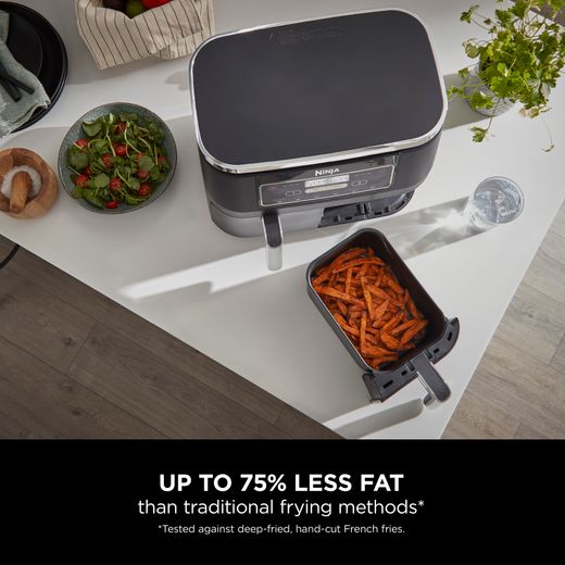 Ninja Foodi Dual Zone AF300UK Air Fryer - Black - Annotation - Up to 75% less fat