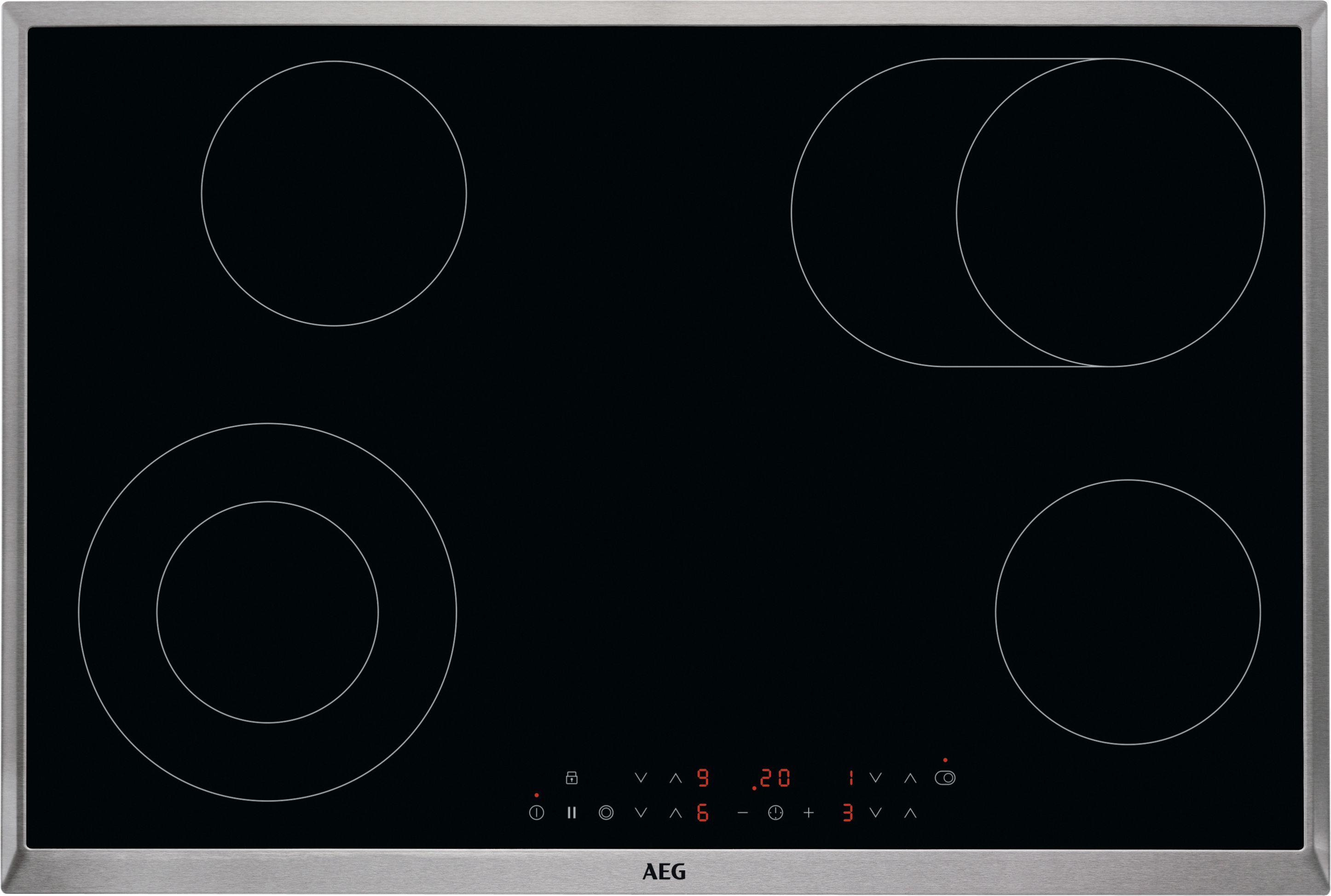 Image of AEG HK834060XB 77cm Ceramic Hob - Black, Black
