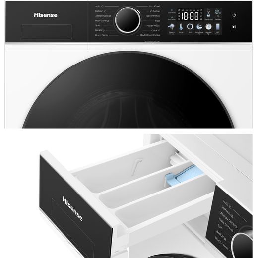 Hisense KitchenFit 3i Series WF3I9043BWFS2 9kg WiFi Connected Washing Machine with 1400 rpm - White - close up shot 