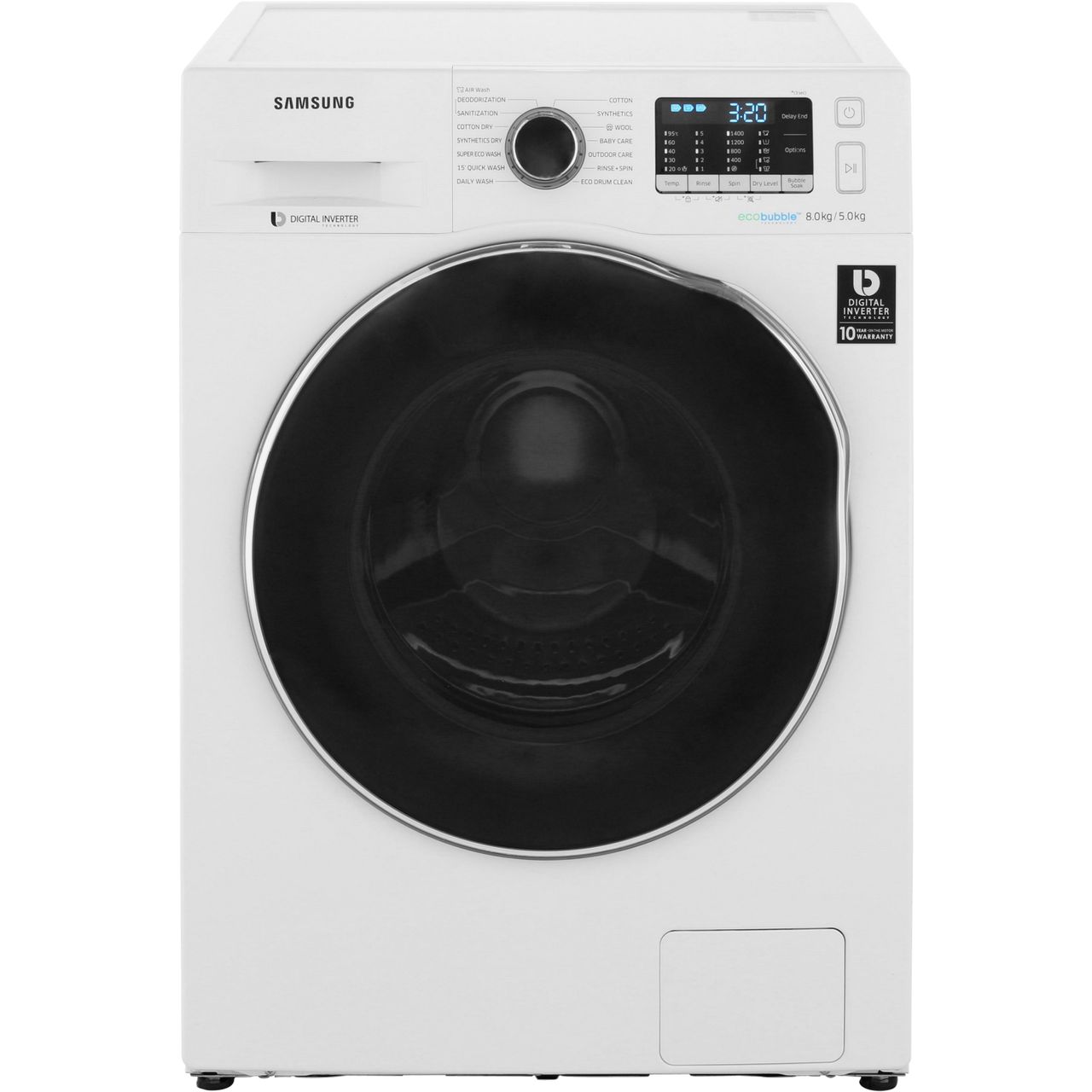 Samsung ecobubble™ WD80J5A10AW 8Kg / 5Kg Washer Dryer with 1400 rpm Review