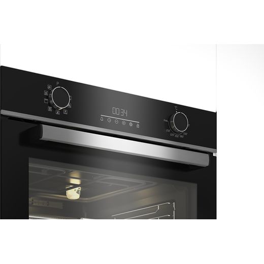 Beko Electric Single Oven - Stainless Steel - Right control panel perspective shot