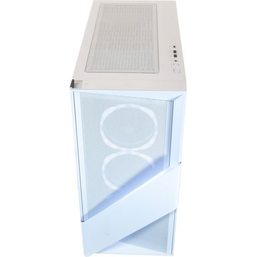 CyberPowerPC AO22235 - NVIDIA GeForce RTX 5060, Intel® Core™ i5, 1TB SSD - White - high perpsective shot