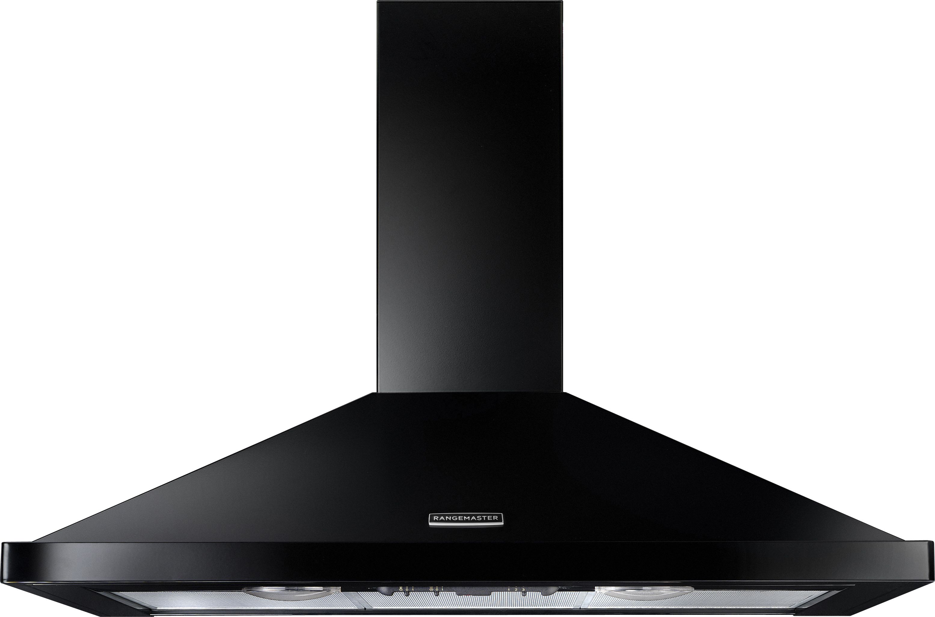 Image of Rangemaster RHDC100BL/C 100cm Chimney Cooker Hood - Black, Black