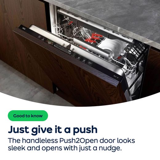 AEG 9000 Series Integrated Standard Dishwasher - White - AO Annotation -  Push-Open