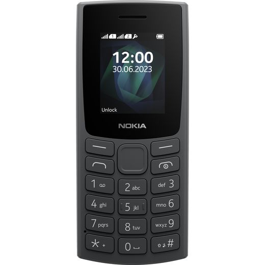 Nokia 105 Mobile Phone in Charcoal - Front shot