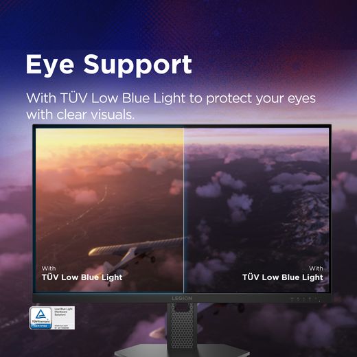 Lenovo Legion 27-10 27" Full HD 240Hz Monitor with NVidia G-Sync - Raven Black - Annotation - Eye support shot