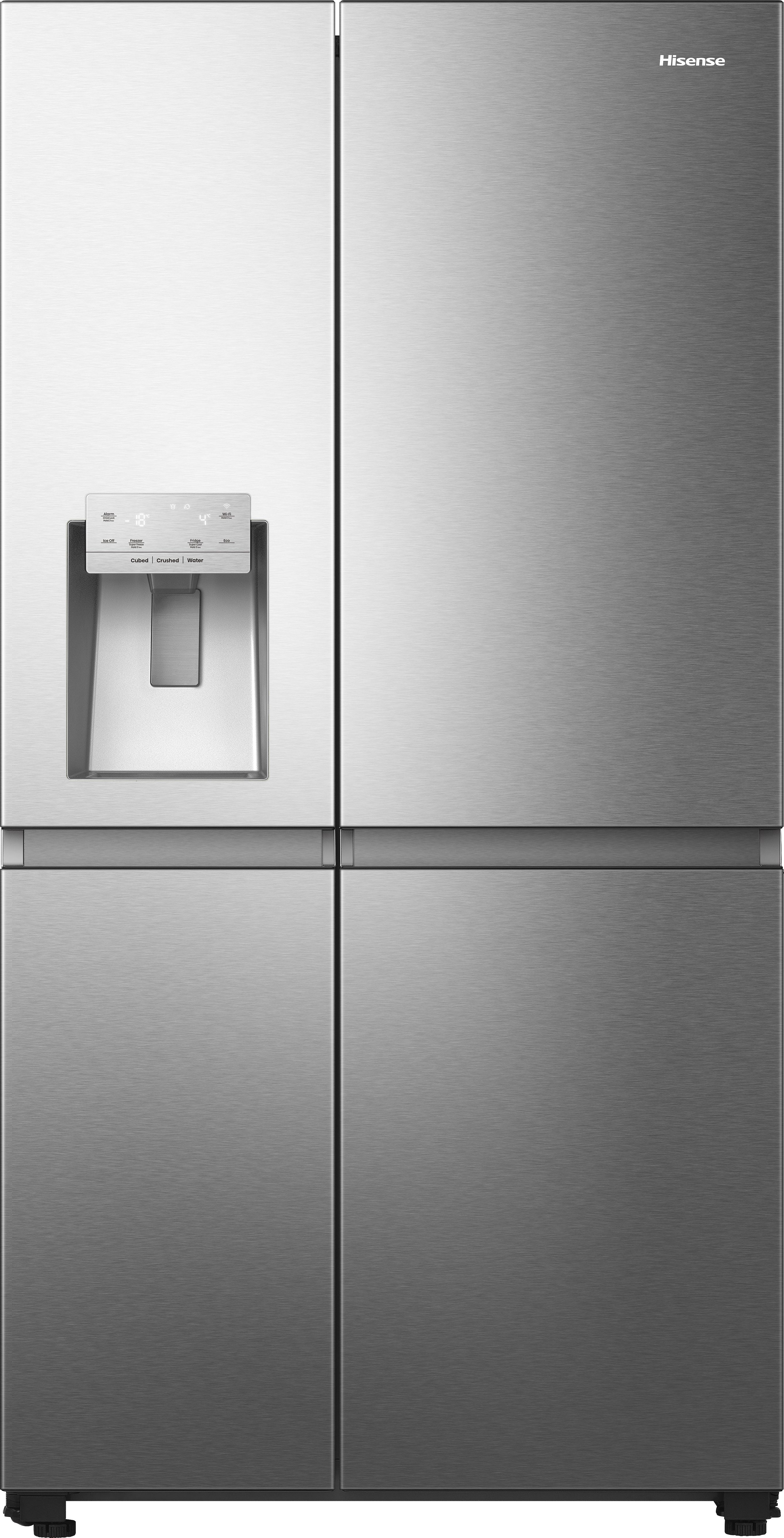 Hisense Pureflat Infinite RS818N4TIC Wifi Connected Non-Plumbed Total No Frost American Fridge Freezer - Stainless Steel - C Rated, Stainless Steel