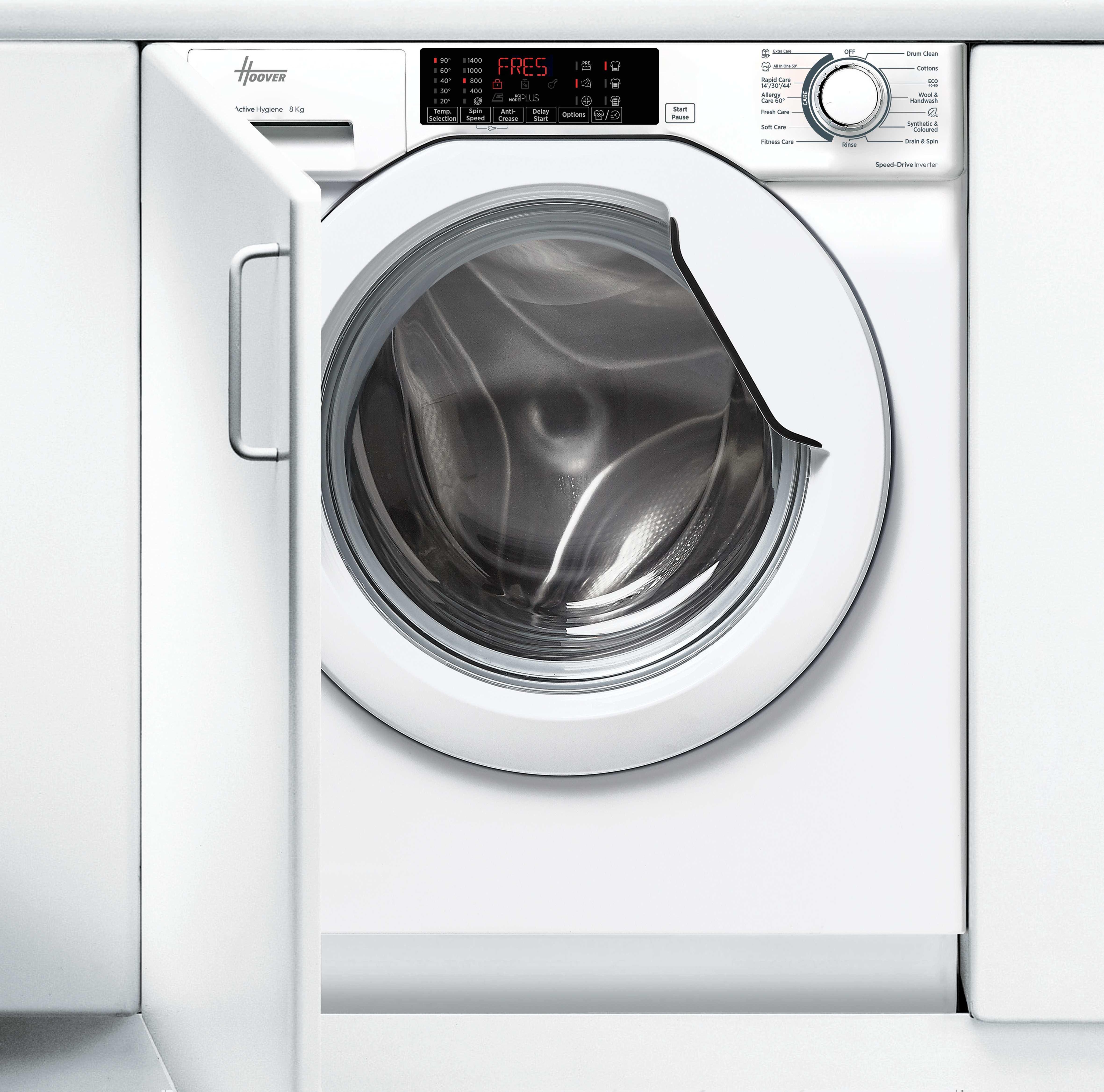 Image of Hoover H-WASH 300 HBW 48TAMEJ-80 Integrated 8kg Washing Machine with 1400 rpm - White - A Rated, White