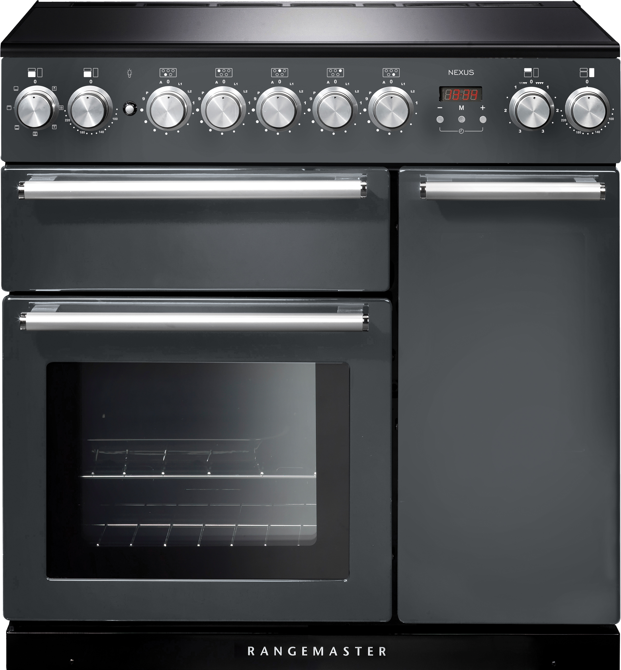 Rangemaster Nexus NEX90EISL/C 90cm Electric Range Cooker with Induction Hob - Slate - A/A Rated, Graphite