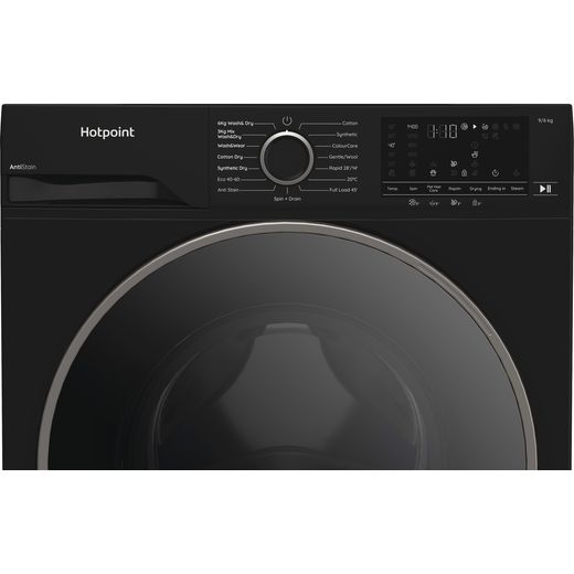 Hotpoint Anti-Stain HBD 9681B ANTI STAIN UK 9Kg / 6Kg Washer Dryer with 1400 rpm - Black - Control panel