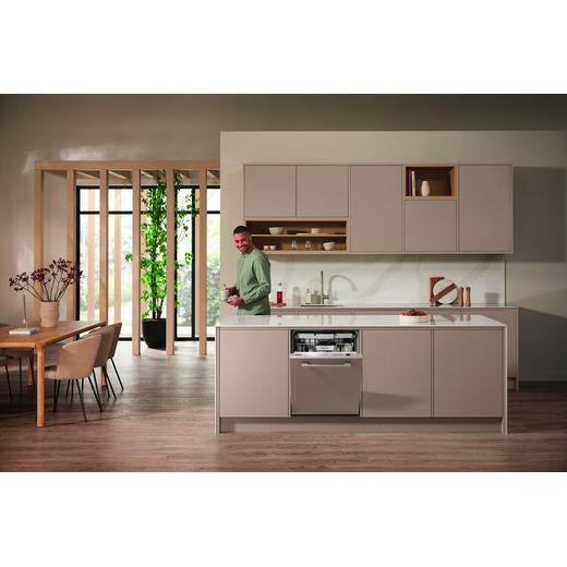 Miele Fully Integrated Standard Dishwasher - Clean Steel - Dishwasher in kitchen shot 