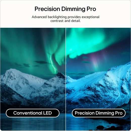 LG evo AI 100" 4K Ultra HD MiniLED Smart TV - Annotation - dimming pro shot 