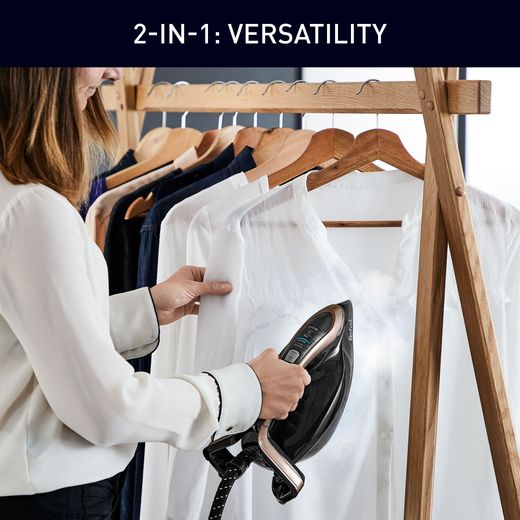 Tefal Pro Express Vision Pressurised Steam Generator Iron - Black / Gold - Annotations - 2-in-1 versatility