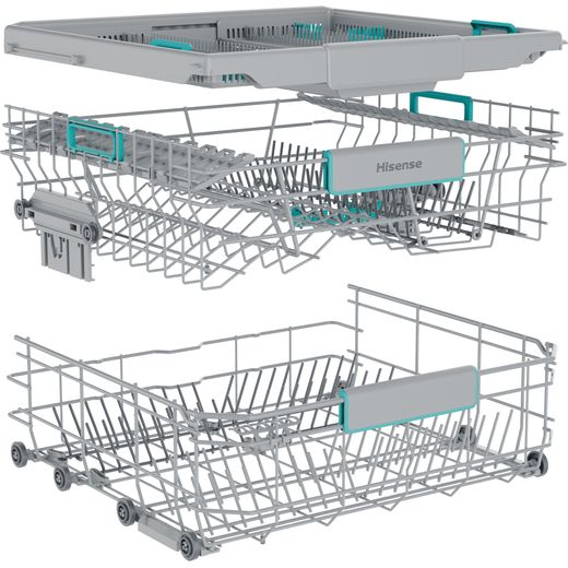 Hisense Standard Dishwasher - Stainless Steel - Right basket perpsective shot