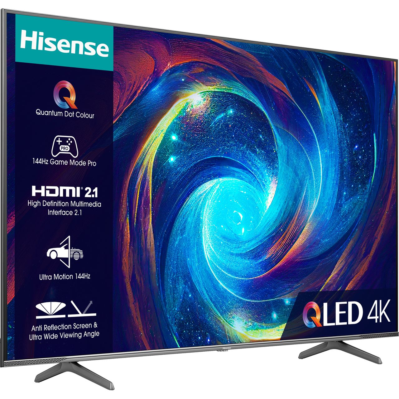 Hisense 55” QLED 4K TV, 55E7KQTUK Pro