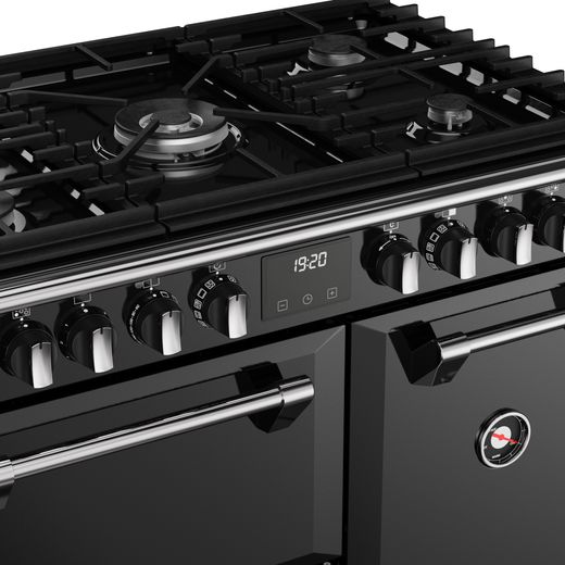 Stoves Dual Fuel Range Cooker - Black  - High close up perspective shot