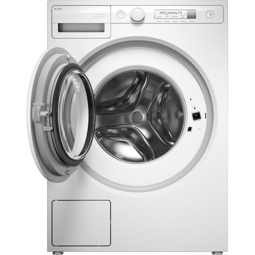 ASKO Steel Seal™ W1094W.UK 9kg Washing Machine with 1400 rpm - White - Door open