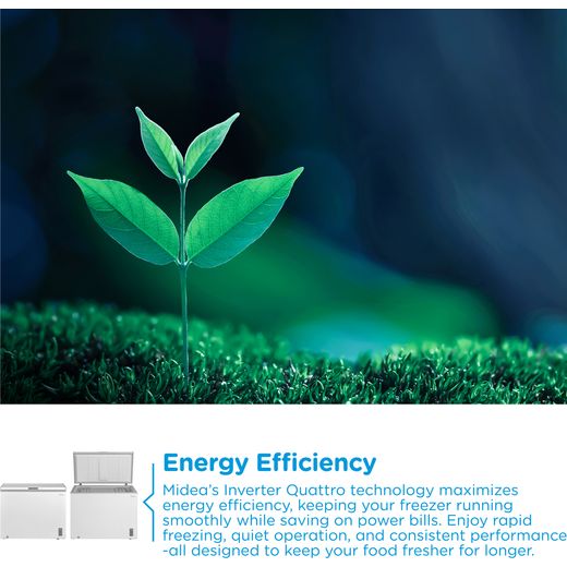Midea MDRC345FZE01 Chest Freezer - White - Annotation - Energy efficient shot
