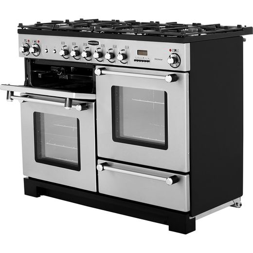 Rangemaster Kitchener KCH110DFFSS/C 110cm Dual Fuel Range Cooker - Stainless Steel / Chrome