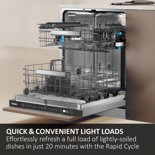 Haier I-Pro Shine Series 7 Standard Dishwasher - Stainless Steel  - Annotation - quick and convenient  shot 